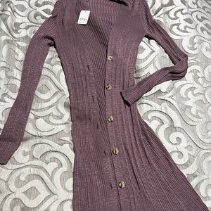 Long sleeve and length mauve free people cardigan